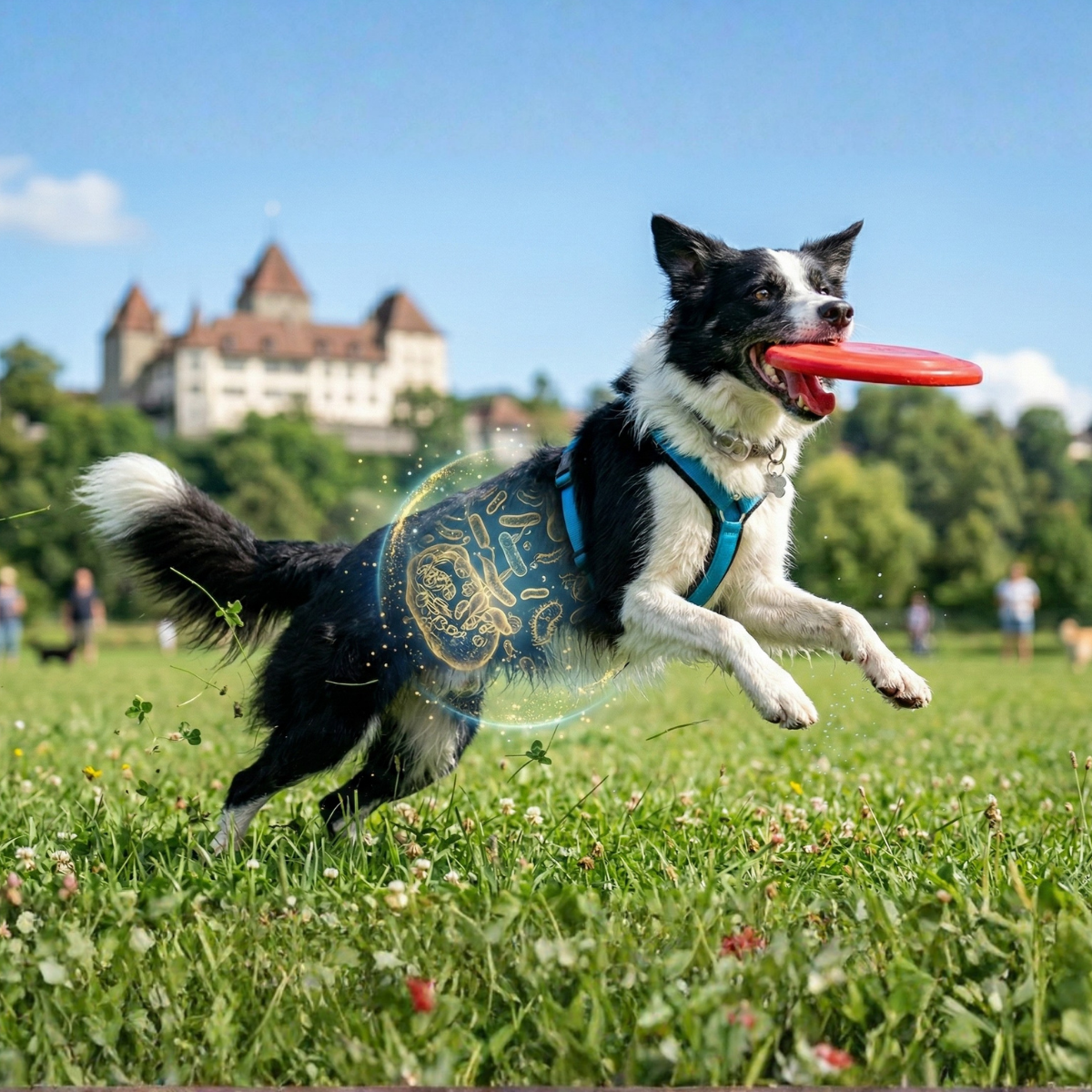 Hund spielt wieder mit Frisbee dank starkem Mikrobiom Hund spielt wieder mit Frisbee dank starkem Mikrobiom